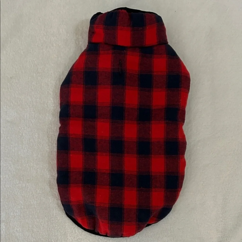 Red and Black Plaid Dog Jacket